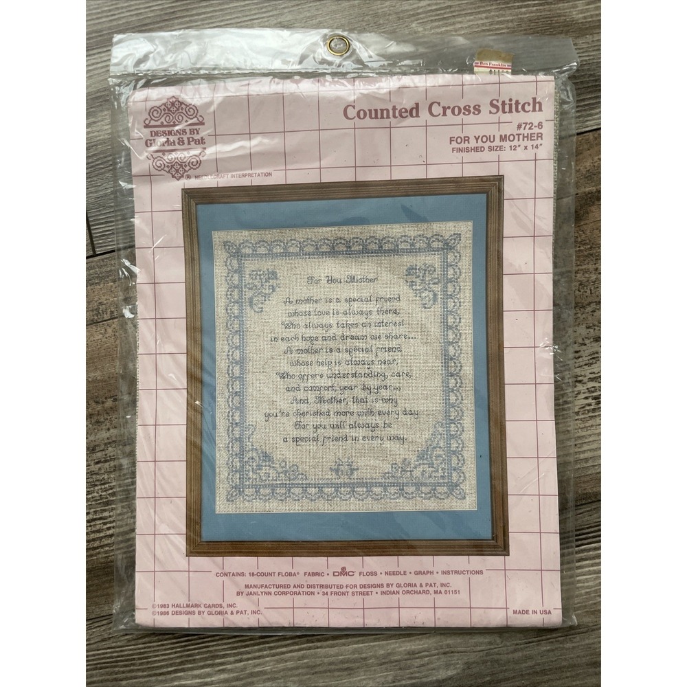 Gloria And Pat Brand Cross Stich Kit New Ols Stock Unopened 72-6 For You Mother